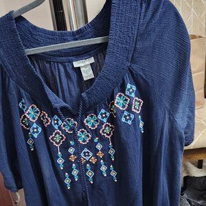 Catherine's Dark Blue With Flowers / Tassels # 34